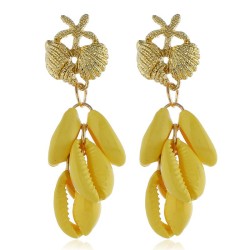   natural Shells tassel earrings woman fashion wind ear stud occidental style