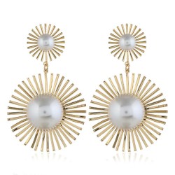 occidental style wind lady earrings  exaggerating Street Snap wind Metal sun f..