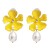 sweet flowers ear stud woman temperament all-Purpose embed Pearl enamel earrings Korea brief Earring woman