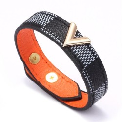 new occidental style fashionV bangle leather Stripe bangle day gift