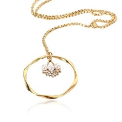 Korean style  fashion all-Purpose chain diamond imitate Pearl circle Alloy flo..