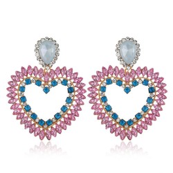 exaggerating Acrylic multilayer love diamond earrings woman occidental style f..