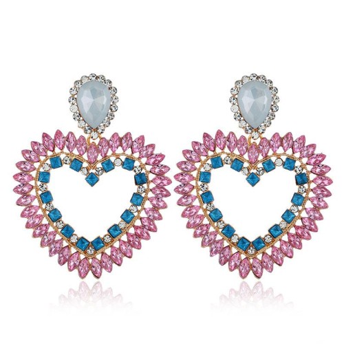 exaggerating Acrylic multilayer love diamond earrings woman occidental style fashion temperament Earring ear stud
