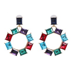 UR new geometry earrings super occidental style wind fashion square diamond ea..
