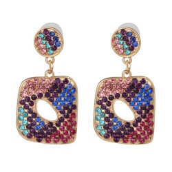 occidental style Earring  fashion creative geometry earrings woman temperament diamond geometry ear stud