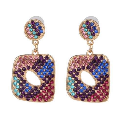 occidental style Earring  fashion creative geometry earrings woman temperament diamond geometry ear stud
