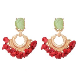  occidental style creative exaggerating ear stud pattern tassel geometry earring ear stud woman