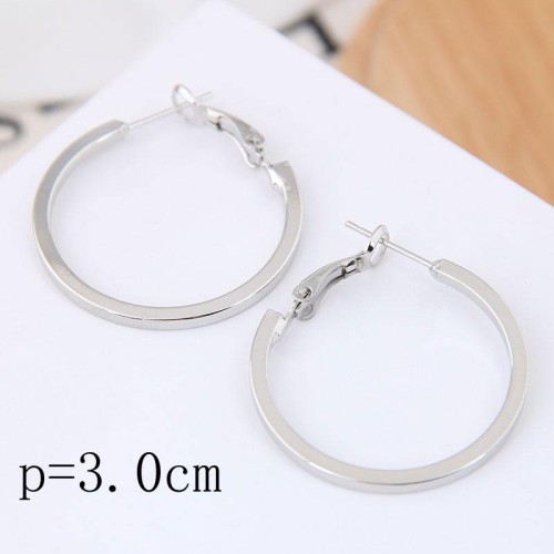 30mm fine  Korean style fashion  Metal concise surface personality temperament ear stud buckle circle