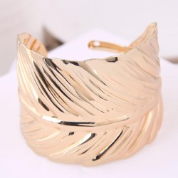 occidental style trend  Metal concise leaves personality opening bangle