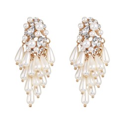 grape diamond Pearl earring tassel earrings personality