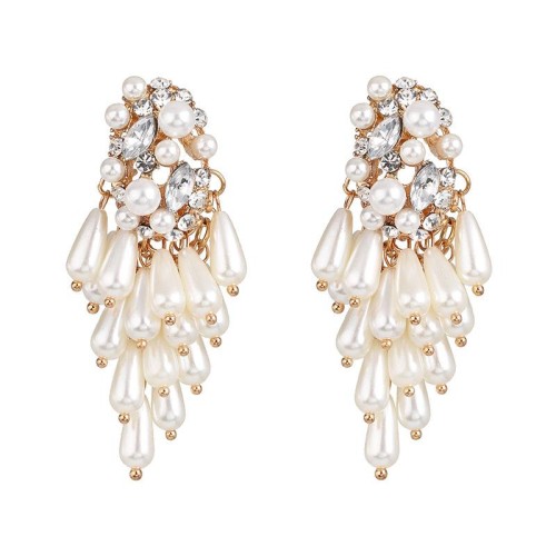 grape diamond Pearl earring tassel earrings personality