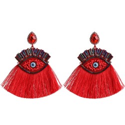 Korea womanins exaggerating personality big eyes tassel ear stud fashion retro..