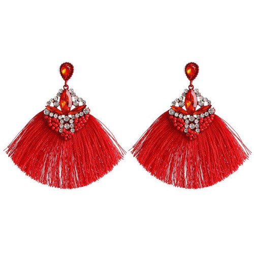 creative ethnic style geometry earrings tassel long style women ear stud Earring
