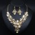   super flowers occidental style crystal necklace earrings set bride