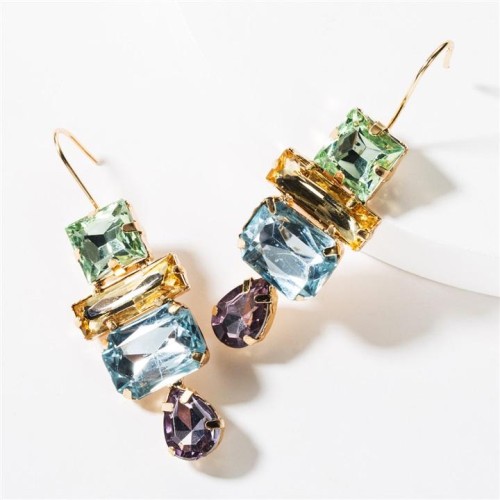 exaggerating multilayer diamond drop glass diamond diamond occidental style earrings woman retro trendins wind