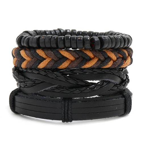 occidental style retro set braceletdiy weave bracelet  man leather