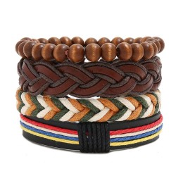 more Cowhide set man bracelet occidental style retro weavediy leather bracelet..
