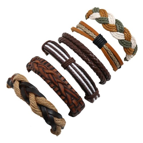 occidental style leather rope handmade weave man Cowhide bracelet