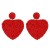  beads ear stud personality creative heart-shaped beads earrings Double surface
