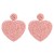  beads ear stud personality creative heart-shaped beads earrings Double surface