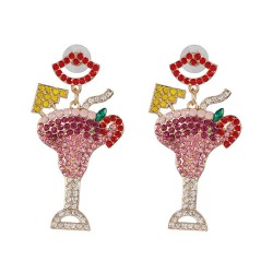 creative earrings occidental style diamond fruits ear stud woman