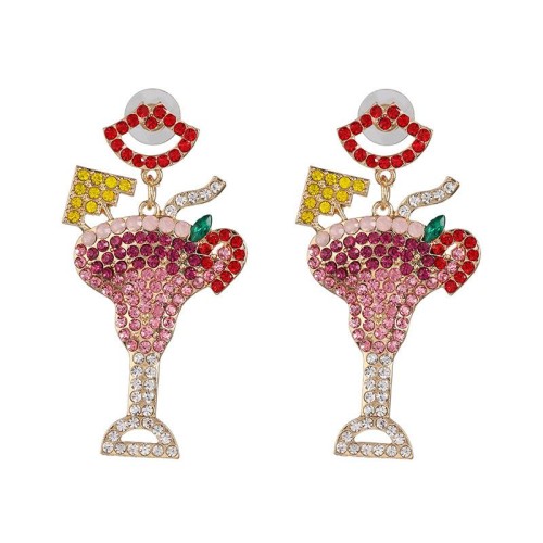 creative earrings occidental style diamond fruits ear stud woman
