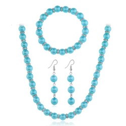 occidental style fashion brief imitate Pearl three necklace  all-Purpose multi..