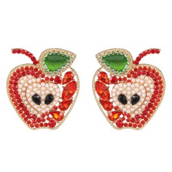  fruits apple earrings ear stud diamond personality occidental style