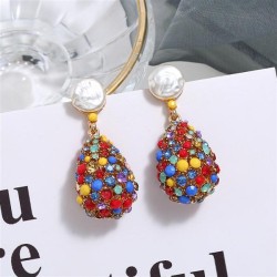 three-dimensional drop Metal diamond earrings woman occidental style exaggerat..