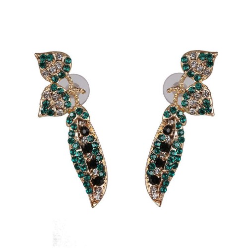  leaves zircon ear stud diamond fashion fashion occidental style woman style Leaf earrings