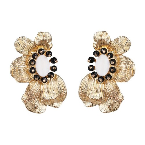  occidental style exaggerating Alloy flowers earrings woman fashion Autumn and Winter style ear stud