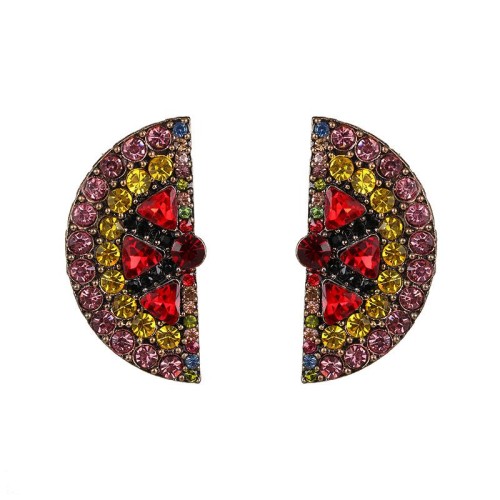 UR fashion fruits earrings fully-jewelled occidental style watermelon ear stud