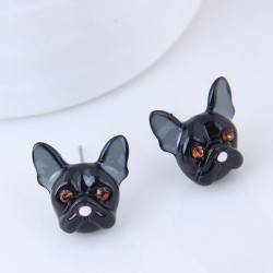 Korean style fashion  Metal samll black personality ear stud