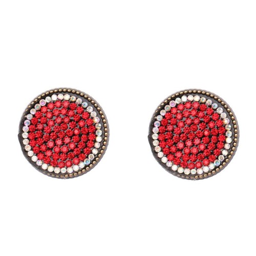  occidental style geometry Round ear stud diamond retro Earring earrings