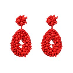  occidental style Korean style beads geometry earrings exaggerating earring wo..