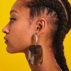  original occidental style wind geometry earrings high-end pattern Acrylic ear..