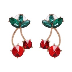  fruits cherry diamond ear stud high-end quality earrings