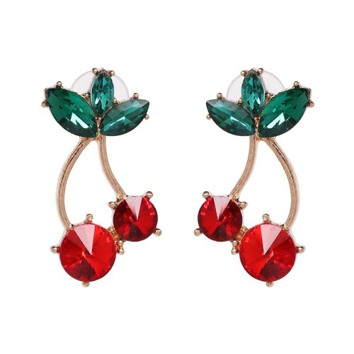  fruits cherry diamond ear stud high-end quality earrings