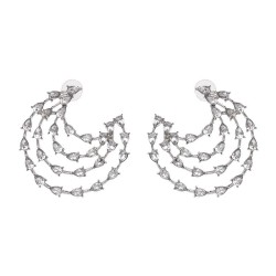occidental style earrings high-end Alloy super glass diamond ear stud earrings