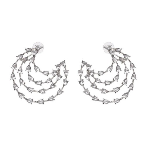occidental style earrings high-end Alloy super glass diamond ear stud earrings