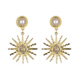 occidental style fashion personality  imitate Pearl diamond Metal earrings sam..