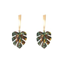  occidental style Korean style personality Leaf earring Acrylic exaggerating e..