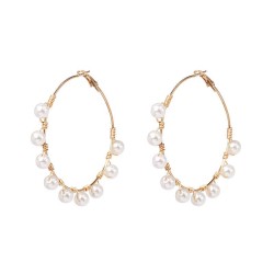 Korean style style geometry circle ear stud  temperament fashion Pearl earring..