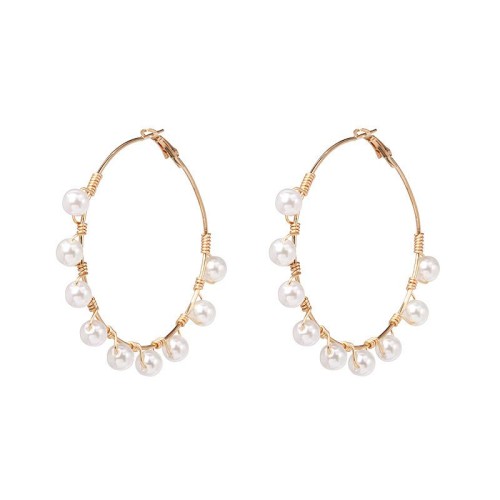 Korean style style geometry circle ear stud  temperament fashion Pearl earrings Earring woman