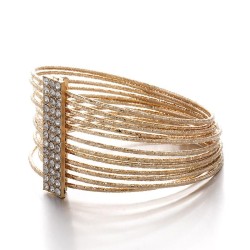 occidental style trend  bangle  Metal textured multilayer bangle  fashion all-..