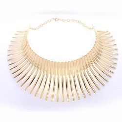 occidental style exaggerating  Metal textured Collar  woman  fashion all-Purpo..