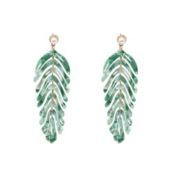 Korea wind temperament brief earrings all-Purpose Acrylic Leaf earring retro w..