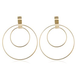 exaggerating earrings brief atmospheric circle Metal surface geometry Double e..