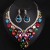   occidental style crystal gem clavicle necklace earrings set bride banquet exaggerating woman