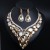   occidental style crystal gem clavicle necklace earrings set bride banquet exaggerating woman